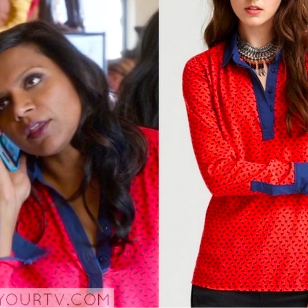 FREE PEOPLE Equestrian Oversized Blouse Medium Red and Blue